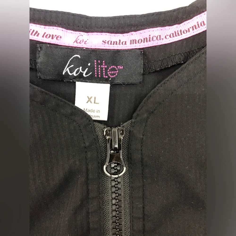 koi Black Bomber Jacket with Pink Top - Picture 10 of 12